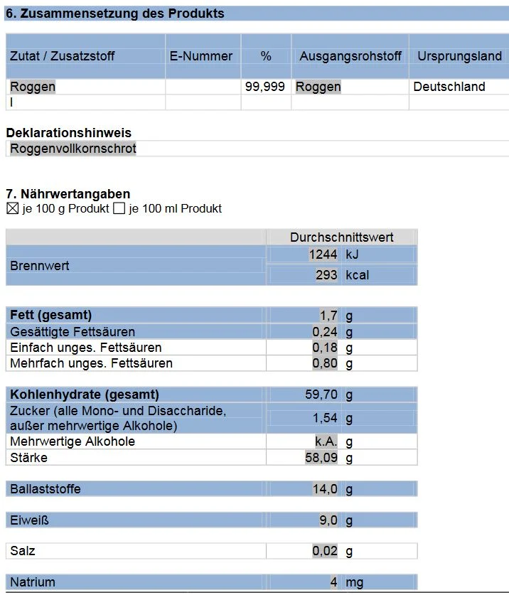 Roggenvollkornschrot fein
