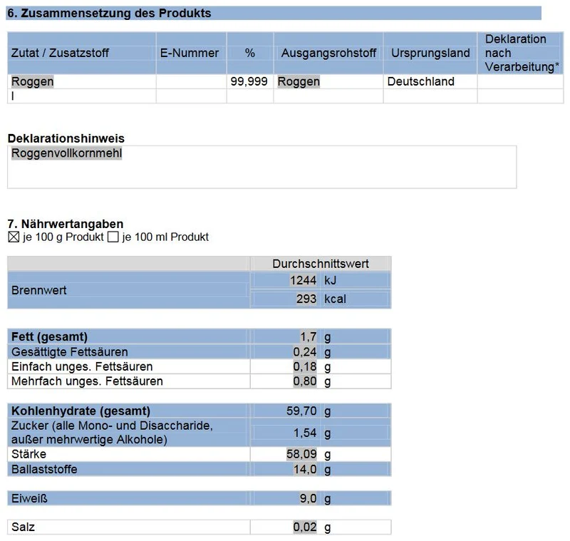 Roggenvollkornmehl