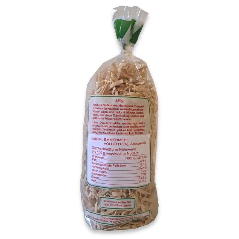 Frischei Nudeln Emmer Bandnudeln 4mm 250g