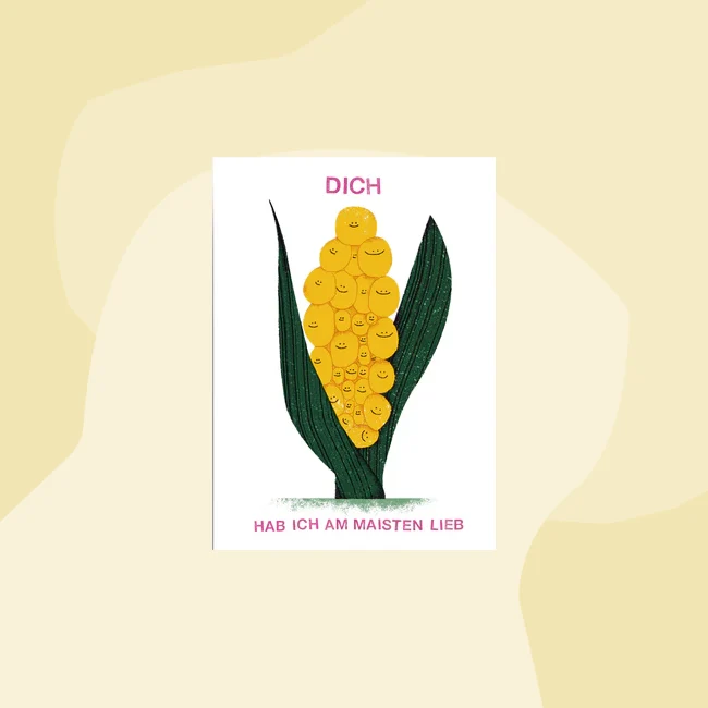 Postkarte: Dich mag ich am maisten