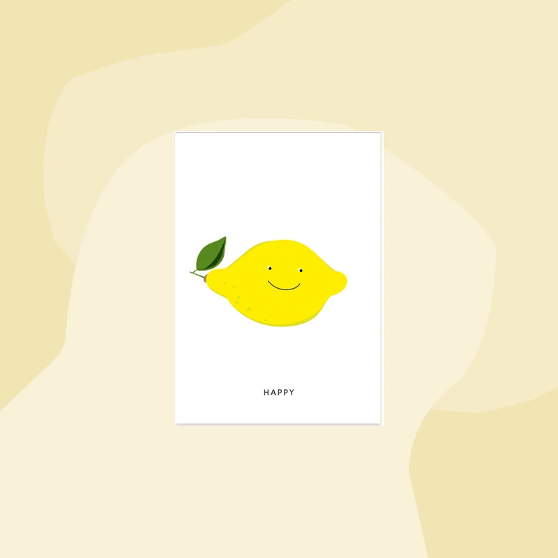 Postkarte: Happy Zitrone