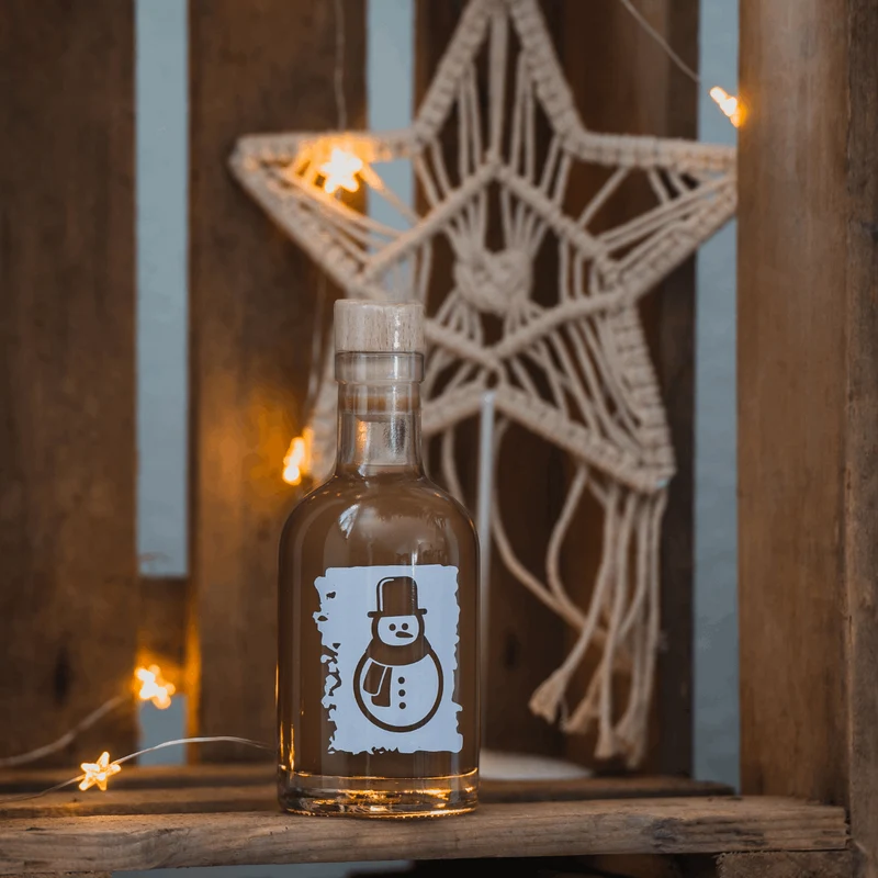 grünes Weihnachtsliköre Geschenk Set | 3 XMAS Design-Flaschen Bratapfel, Spekulatius & Pfaume-Zimt