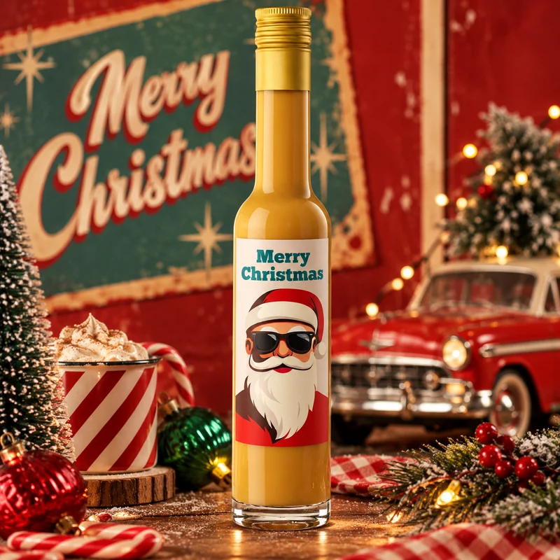 Spekulatius Likör | Weihnachtsmann Sahnelikör mit Santa Motiv Retro | 15%