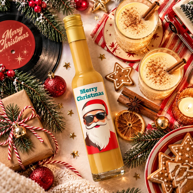 Spekulatius Likör | Weihnachtsmann Sahnelikör mit Santa Motiv Retro | 15%
