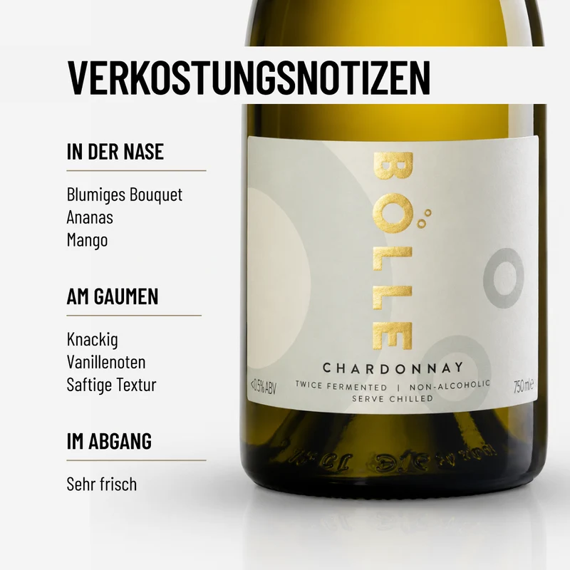 BOLLE CHARDONNAY: Frisch und knackig am Gaumen, mit einer fruchtigen Rundheit.