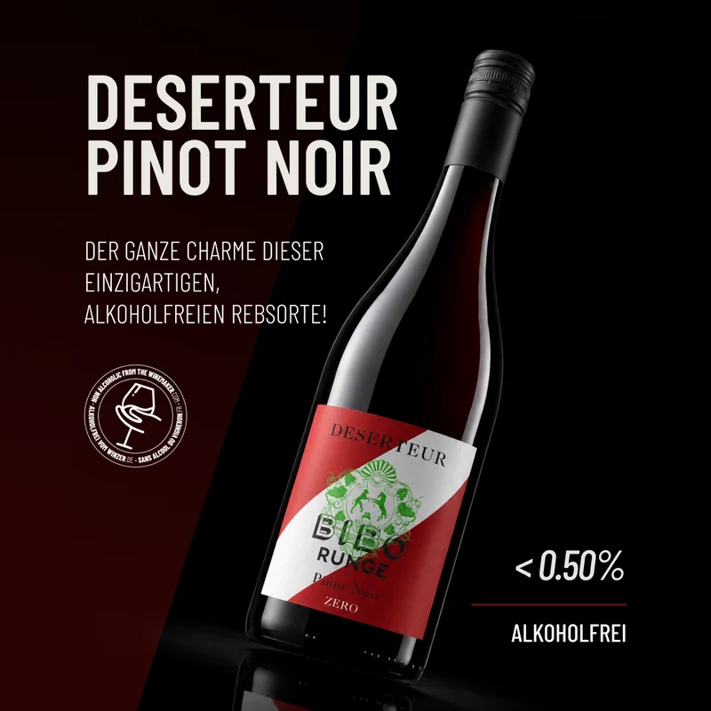 DESERTEUR PINOT NOIR: der ganze Charme dieser einzigartigen, alkoholfreien Rebsorte!