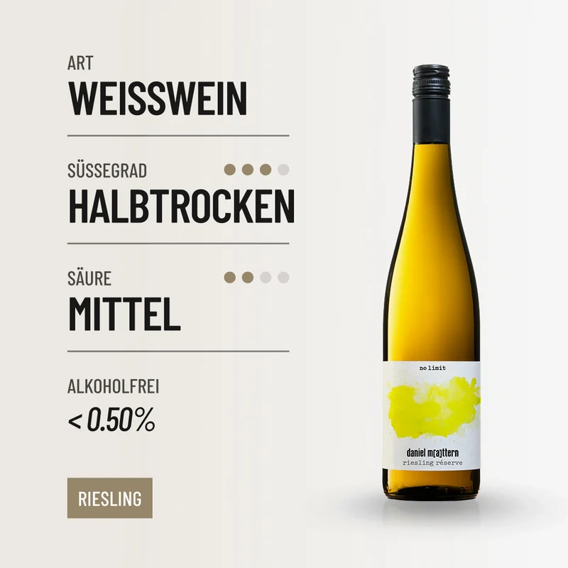 NOLIMIT RESERVE SPÄTLESE: eine alkoholfreie Spätlese mit vielschichtigen Aromen.