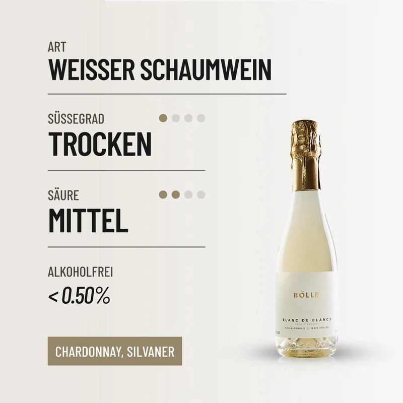 BOLLE BLANC DE BLANCS 0,375: Elegant und raffiniert, mit feiner Frucht und lebendiger Perlage.