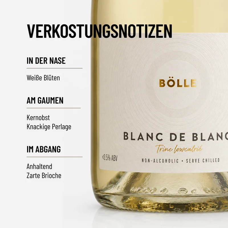 BOLLE BLANC DE BLANCS: Elegant und raffiniert, mit feiner Frucht und lebendiger Perlage.