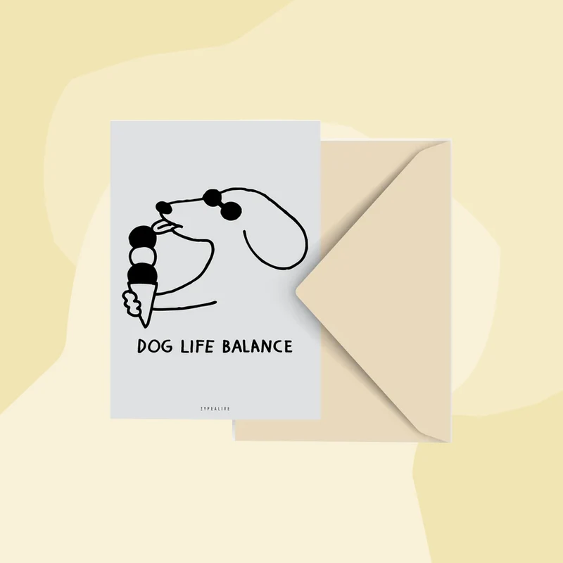 Postkarte: Dog Life Balance
