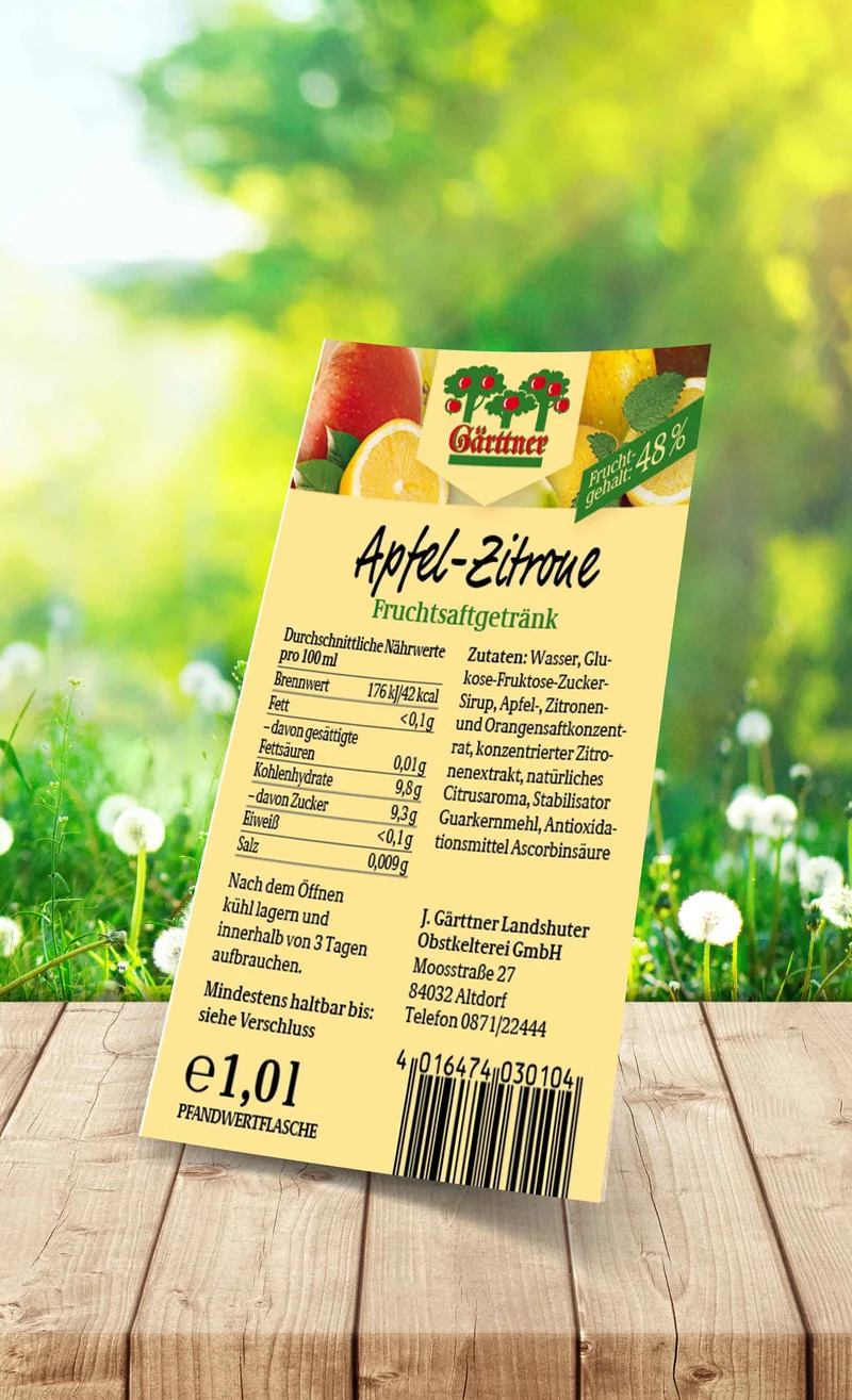 Gärttner Apfel-Zitrone 1,0l