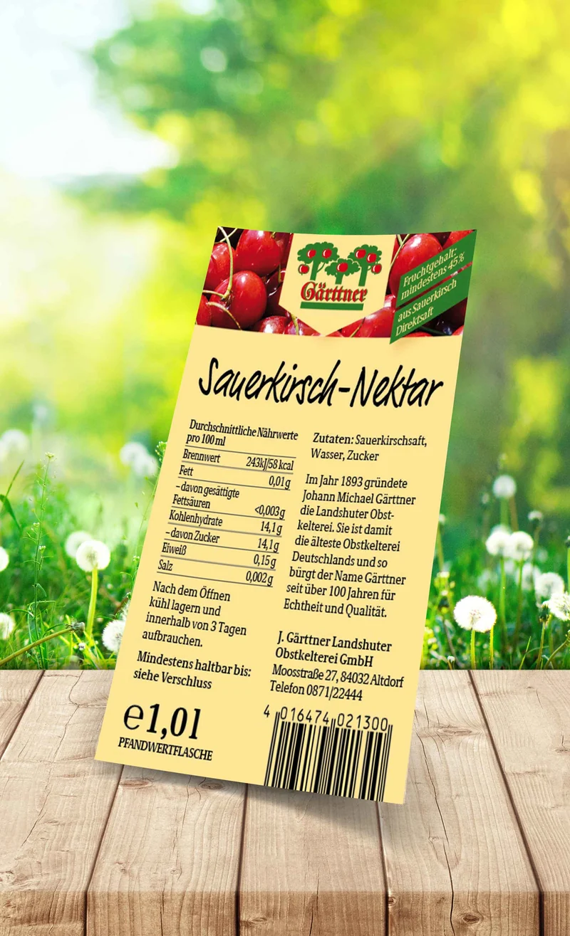 Gärttner Sauerkirsch Nektar 1,0l
