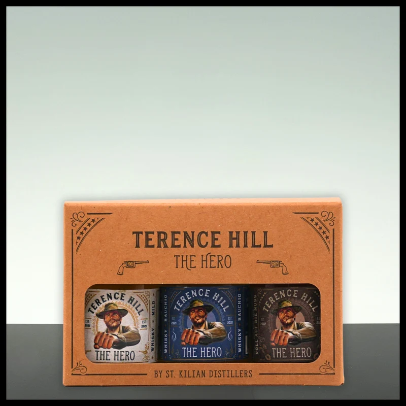 Terence Hill THE HERO Miniaturen-Geschenkbox 3x 0,05L - 38,7% Vol.