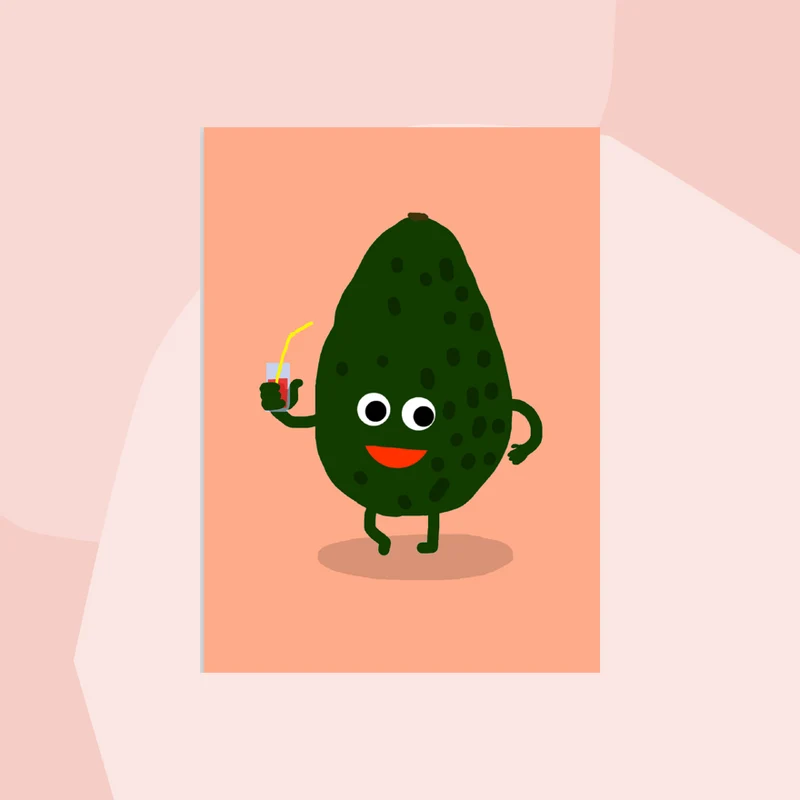 Postkarte: Drinking Avocado
