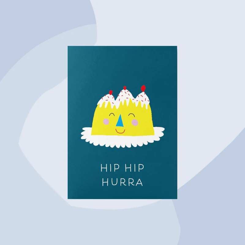 Postkarte: Hip Hip Hurra