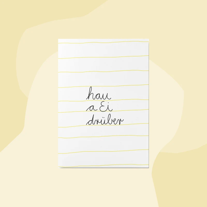 Postkarte: Hau a Ei drüber