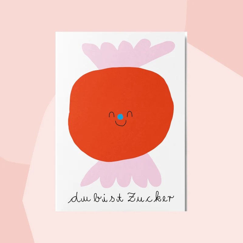 Postkarte: Du bist Zucker