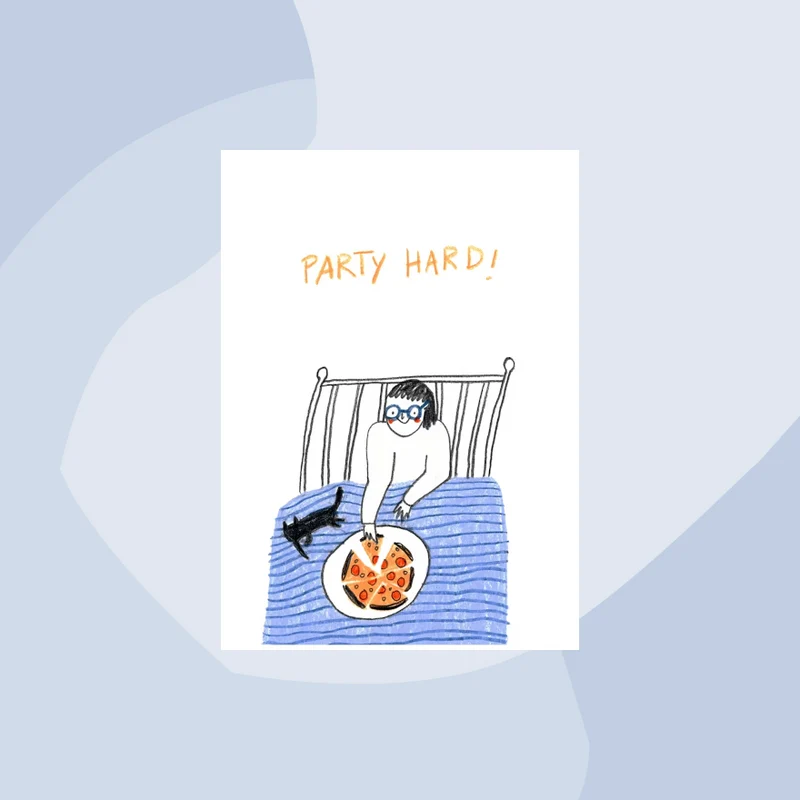 Postkarte: Party Hard