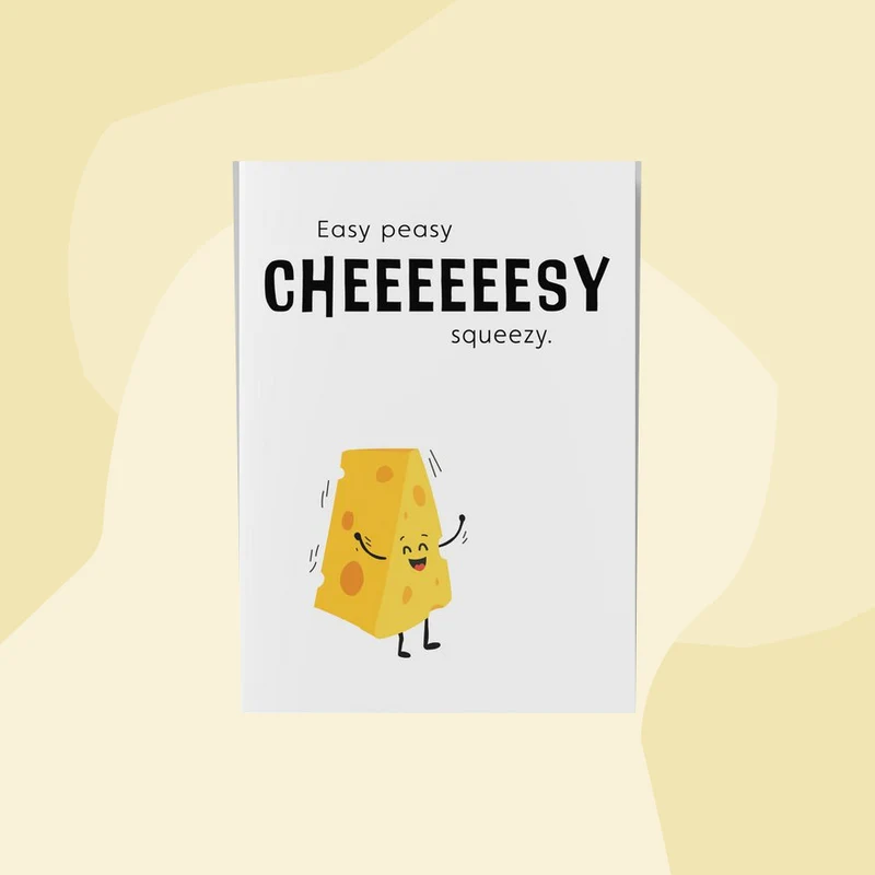 Postkarte: Easy Peasy Cheesy Squeezy
