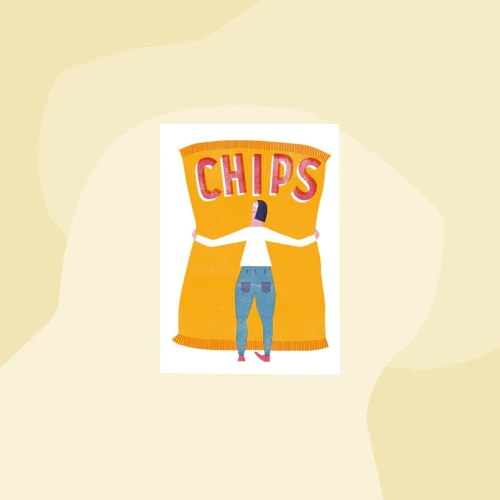 Postkarte: Wir lieben Chips.