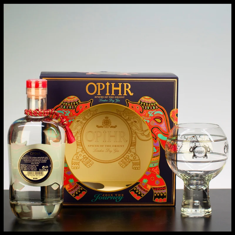 Opihr Oriental Spiced London Dry Gin Geschenkbox mit Glas 0,7L - 42,5% Vol.