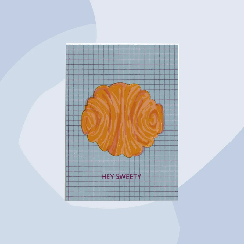 Postkarte: Franzbrötchen. Hey Sweety.