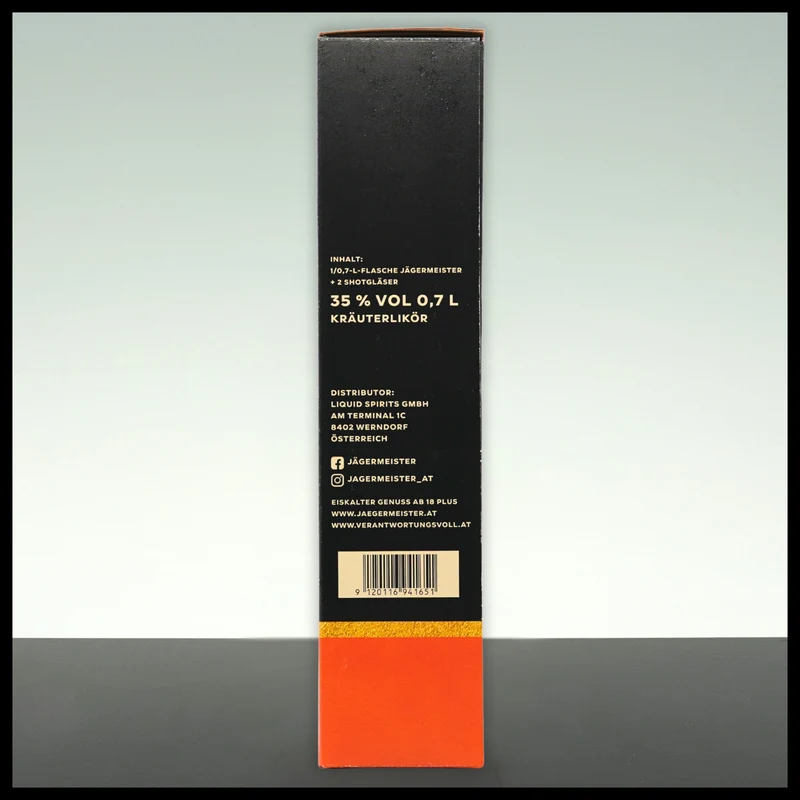Jägermeister Geschenkbox mit 2 Shotgläsern 0,7L - 35% Vol.