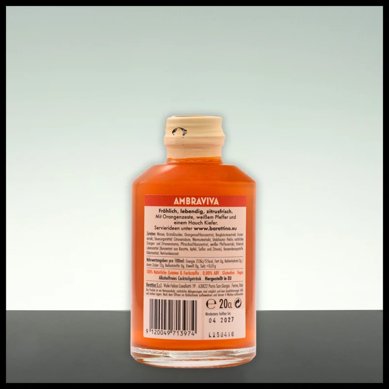 Barettino AMBRAVIVA Alkoholfreier Aperitif 0,2L