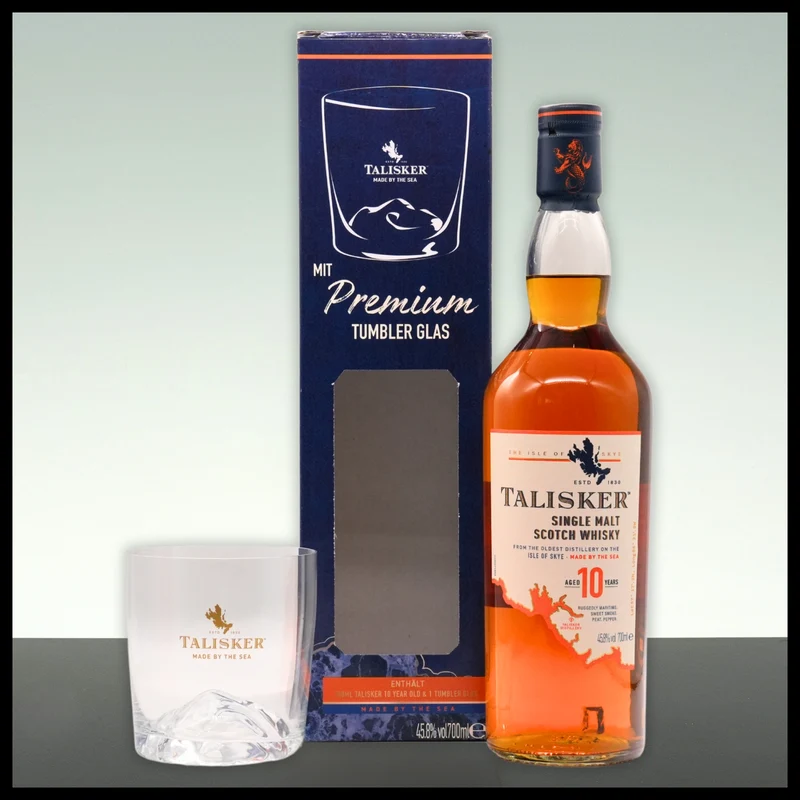 Talisker 10 YO Whisky Geschenkbox mit Tumbler 0,7L - 45,8% Vol.
