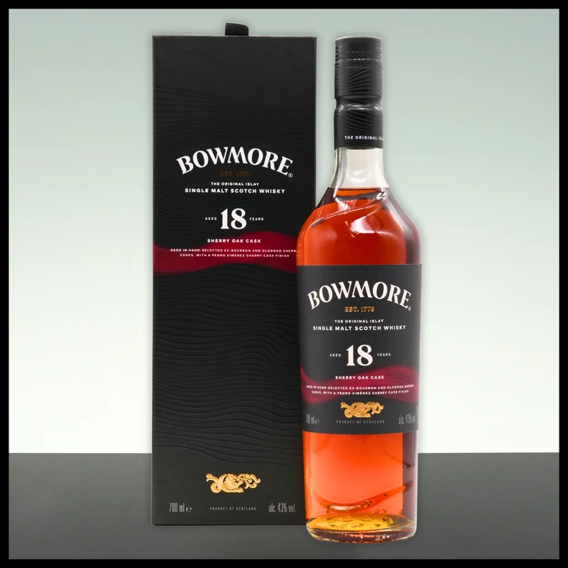 Bowmore 18 YO Sherry Oak Cask Single Malt Whisky 0,7L - 43% Vol.