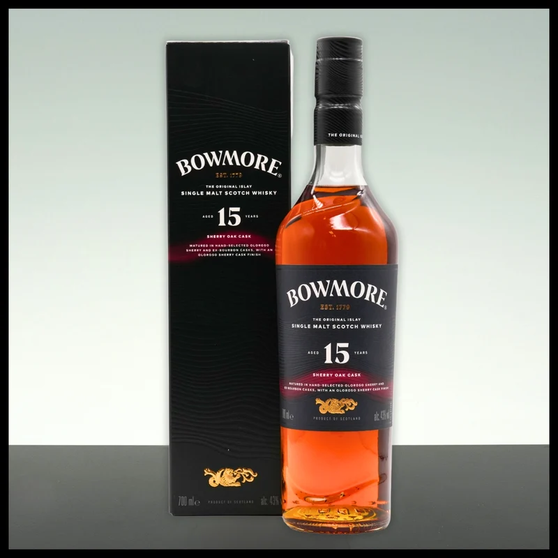Bowmore 15 YO Sherry Oak Cask Single Malt Whisky 0,7L - 43% Vol.
