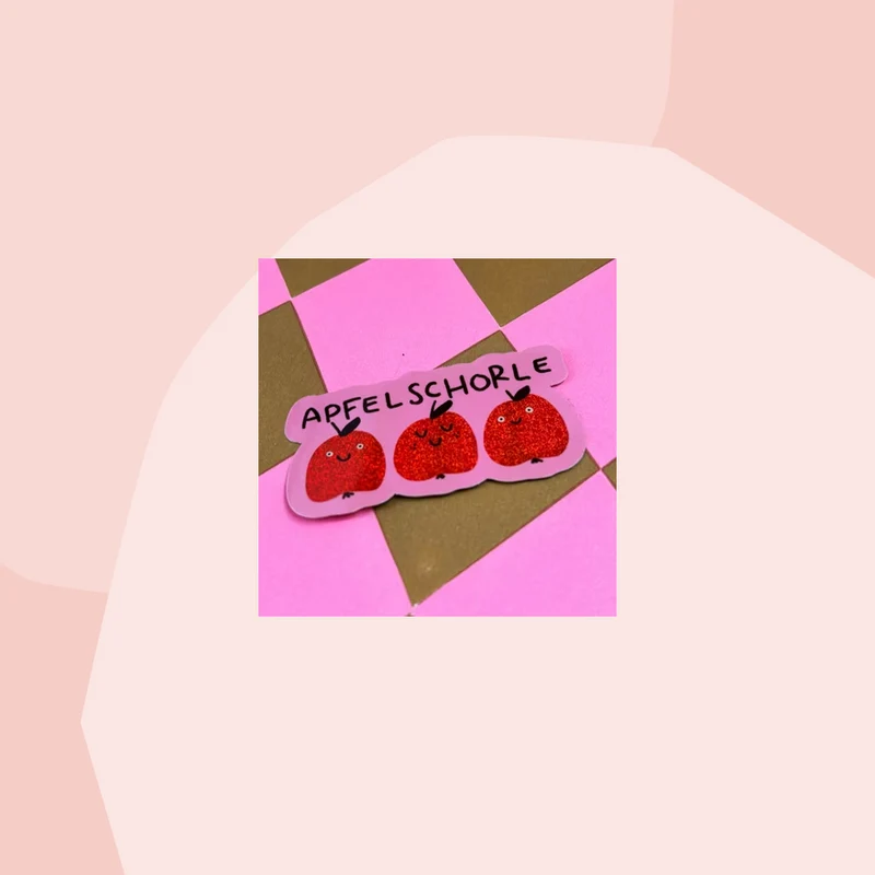 Sticker mit Glitzer: Apfelschorle