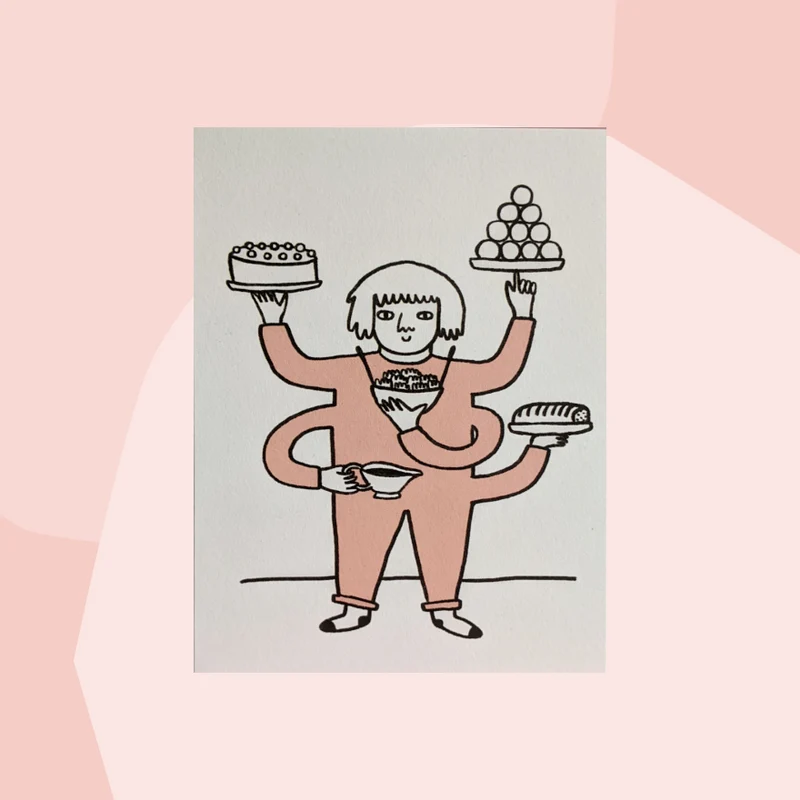 Postkarte: Let's eat