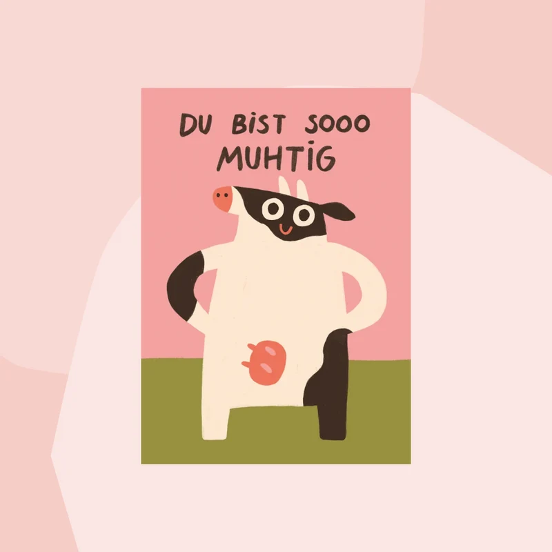 Postkarte: Du bist sooo muhtig
