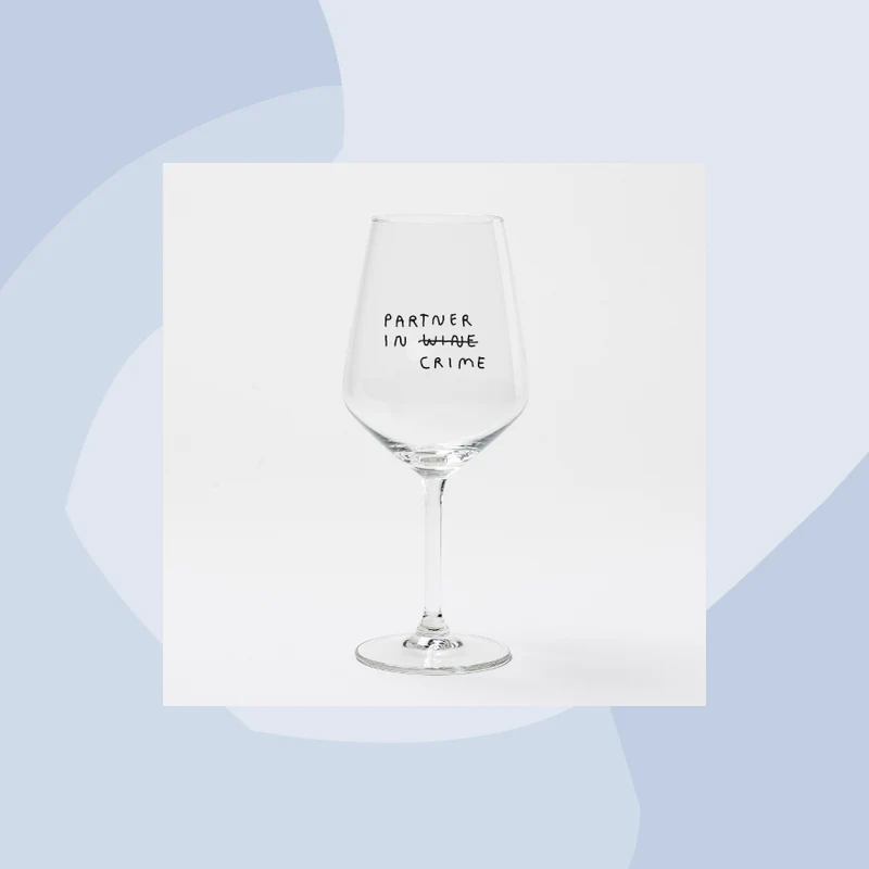 Weinglas mit Aufdruck: Partner in Wine