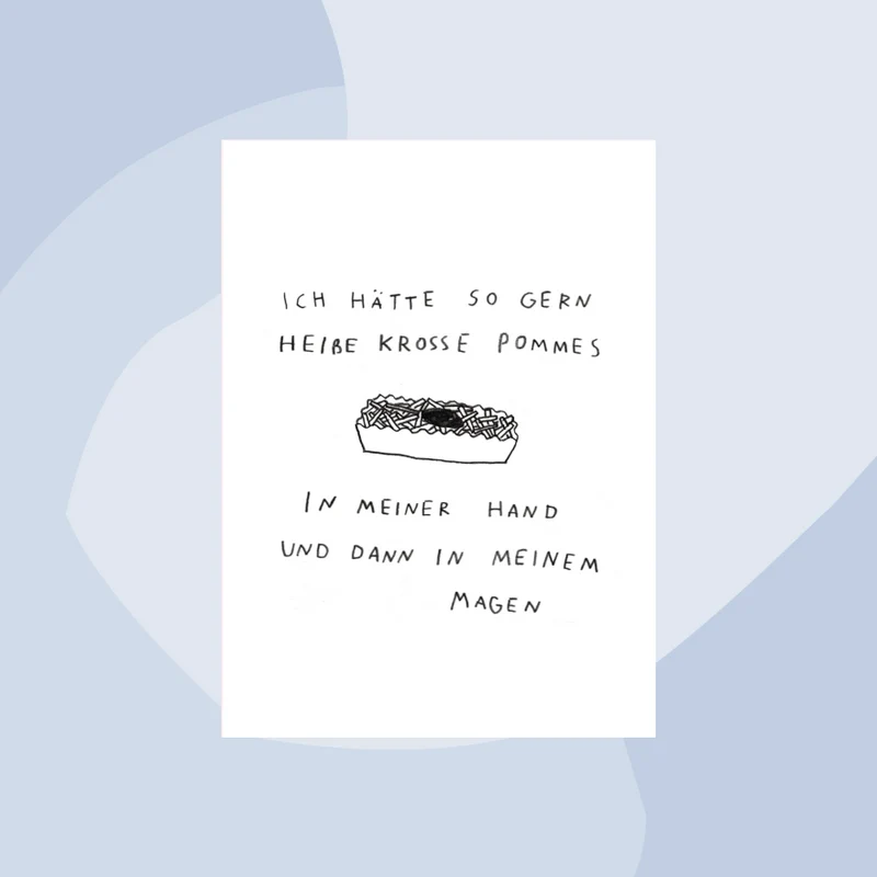 Postkarte: Pommes in meiner Hand