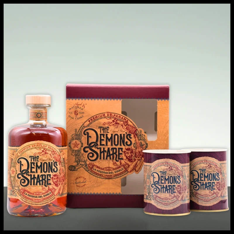 Demon's Share 6 YO "La Reserva del Diablo" Geschenkbox mit 2 Bechern 0,7L - 40% Vol.