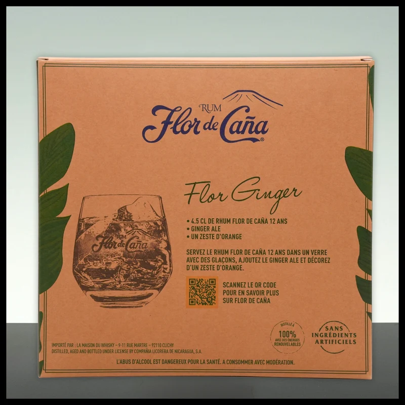 Flor de Cana Centenario 12 YO Rum mit 2 Gläsern 0,7L - 40% Vol.