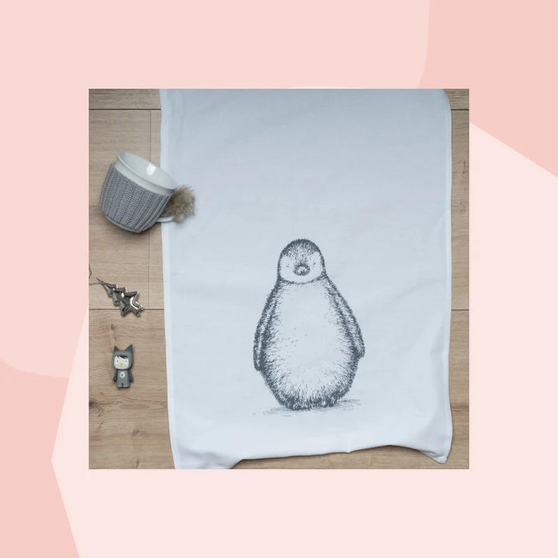 Geschirrtuch mit Aufdruck: Pinguin