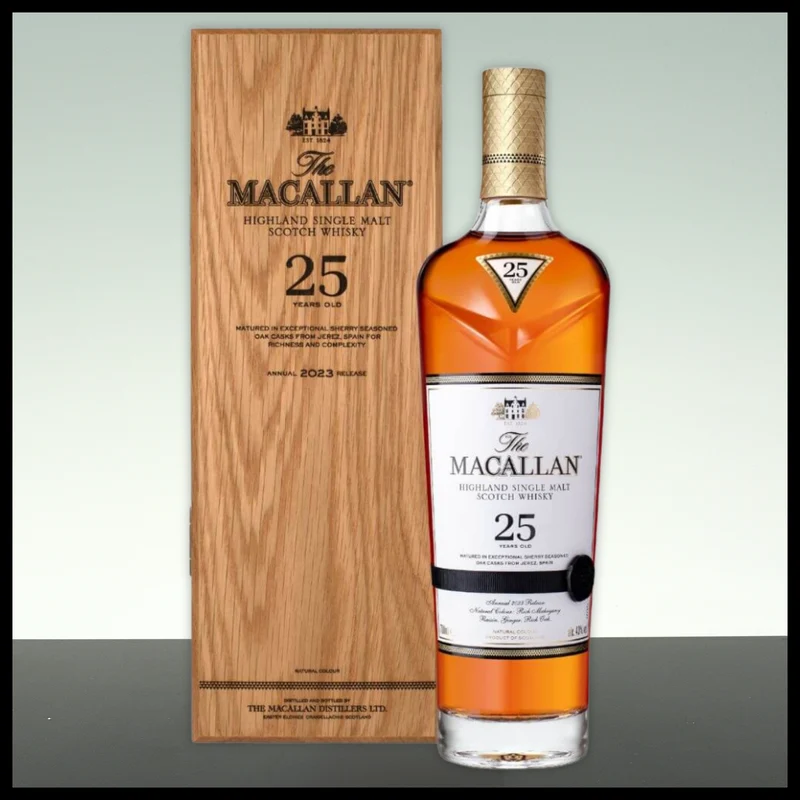 Macallan 25 YO Sherry Oak Cask 2023 Highland Single Malt Whisky 0,7L - 43% Vol.