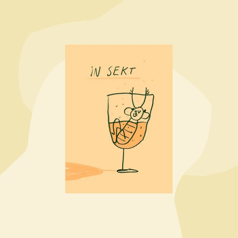 Postkarte: In Sekt