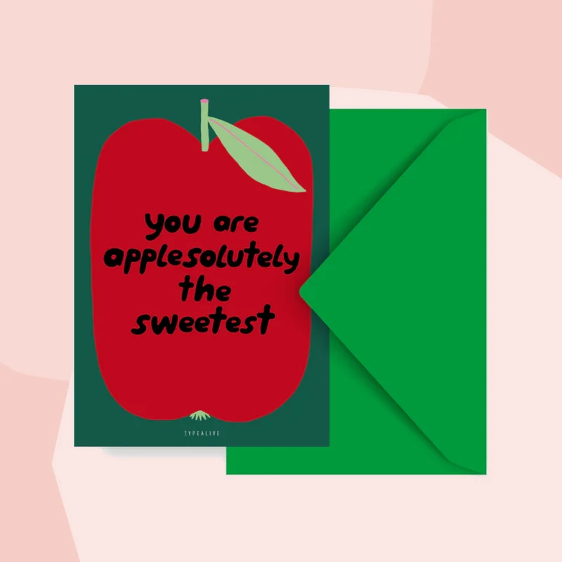 Postkarte: You are applesolutely the sweetest