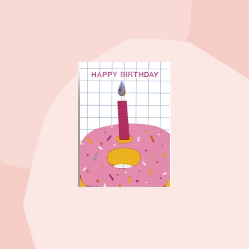 Postkarte: Happy Birthday Donut
