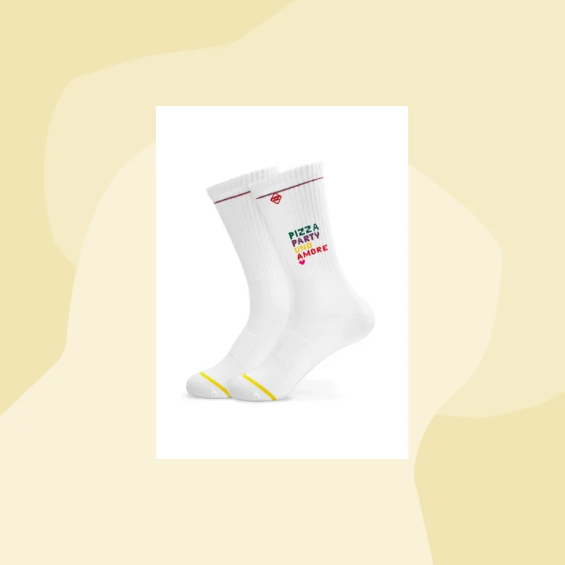 Tennissocken mit Aufdruck: Pizza, Party & Amore