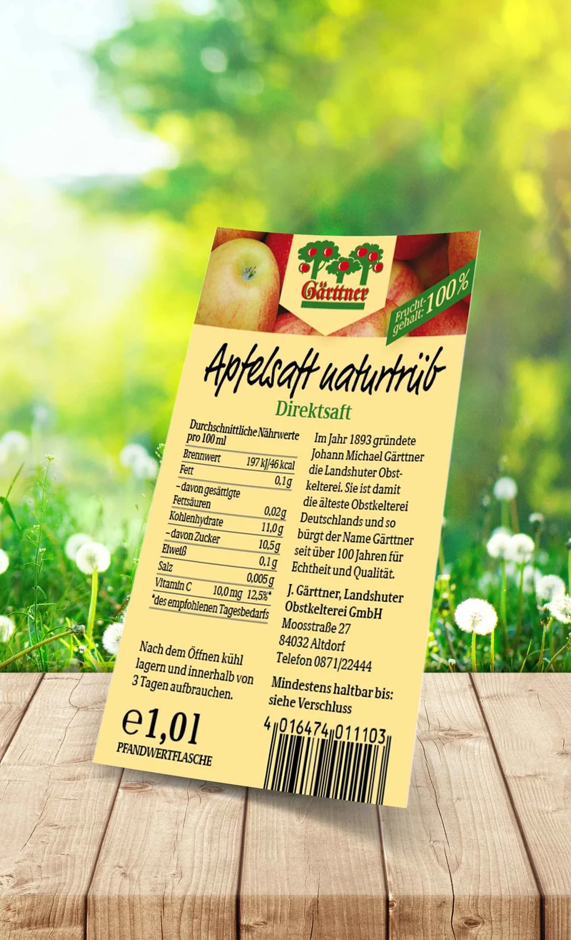 Gärttner Apfelsaft naturtrüb 1,0l
