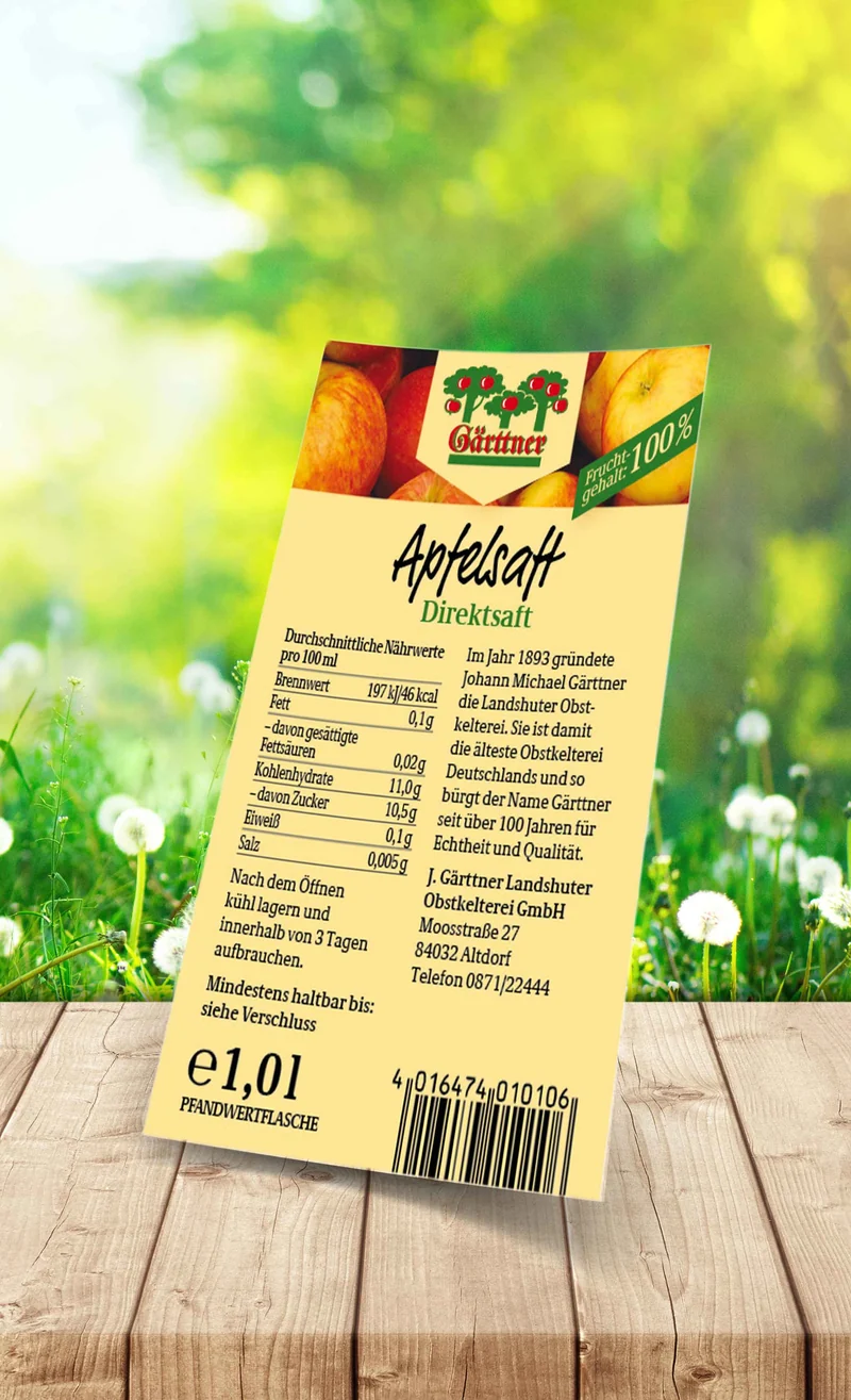 Gärttner Apfelsaft klar 1,0l