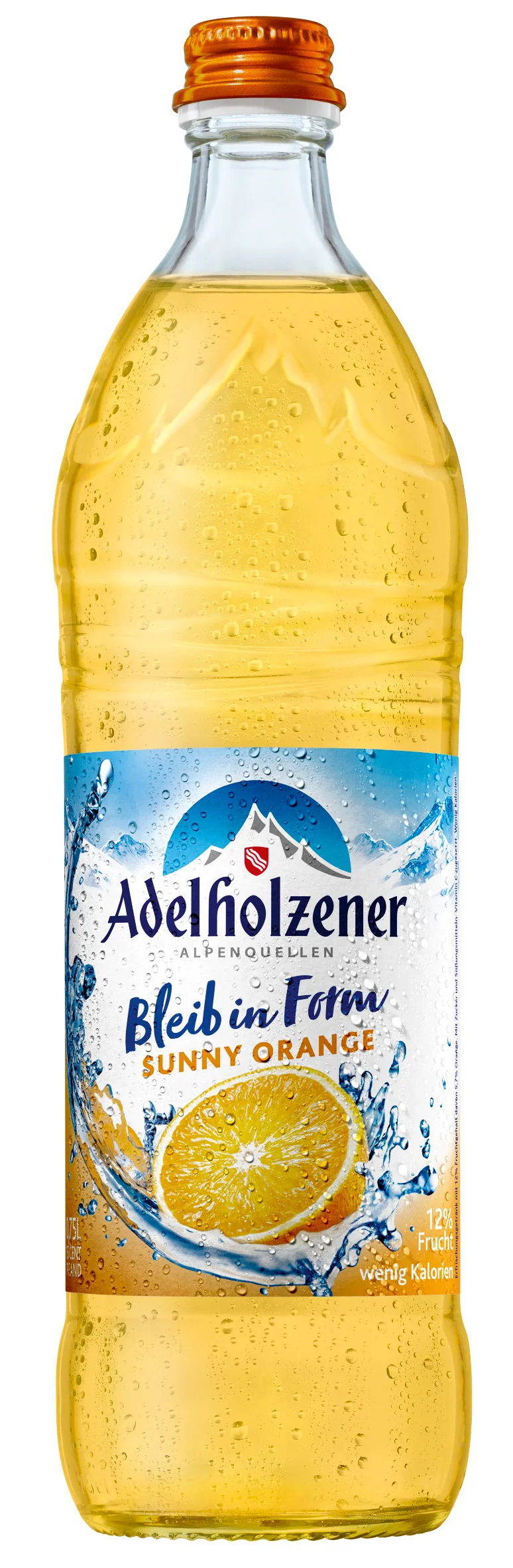 Adelholzener Bleib in Form Sunny Orange 0,75l Glas