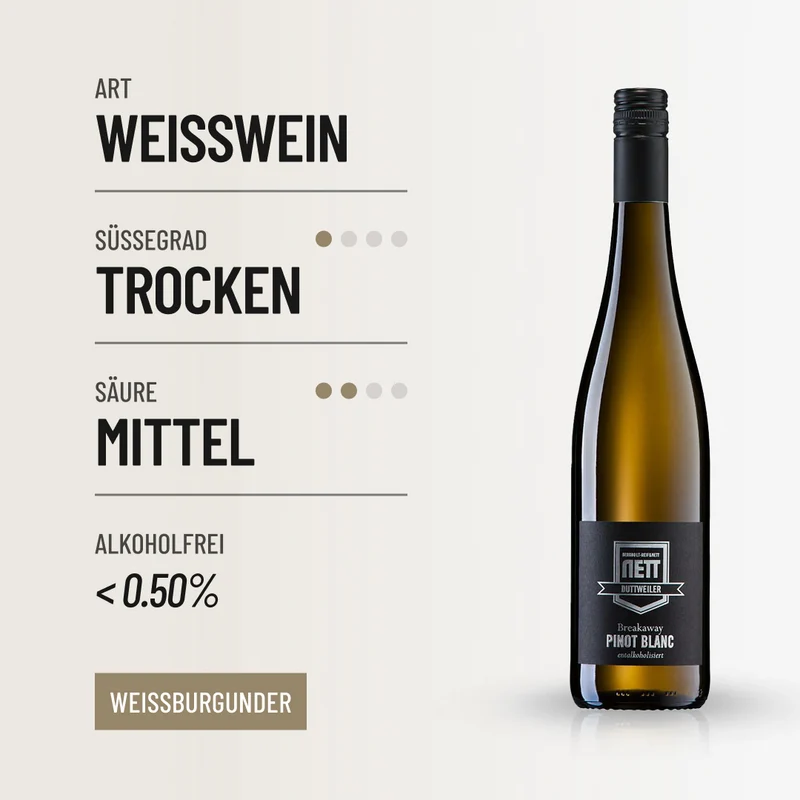 BREAKAWAY PINOT BLANC: Trockener alkoholfreier Pinot Blanc von Bergdolt-Nett
