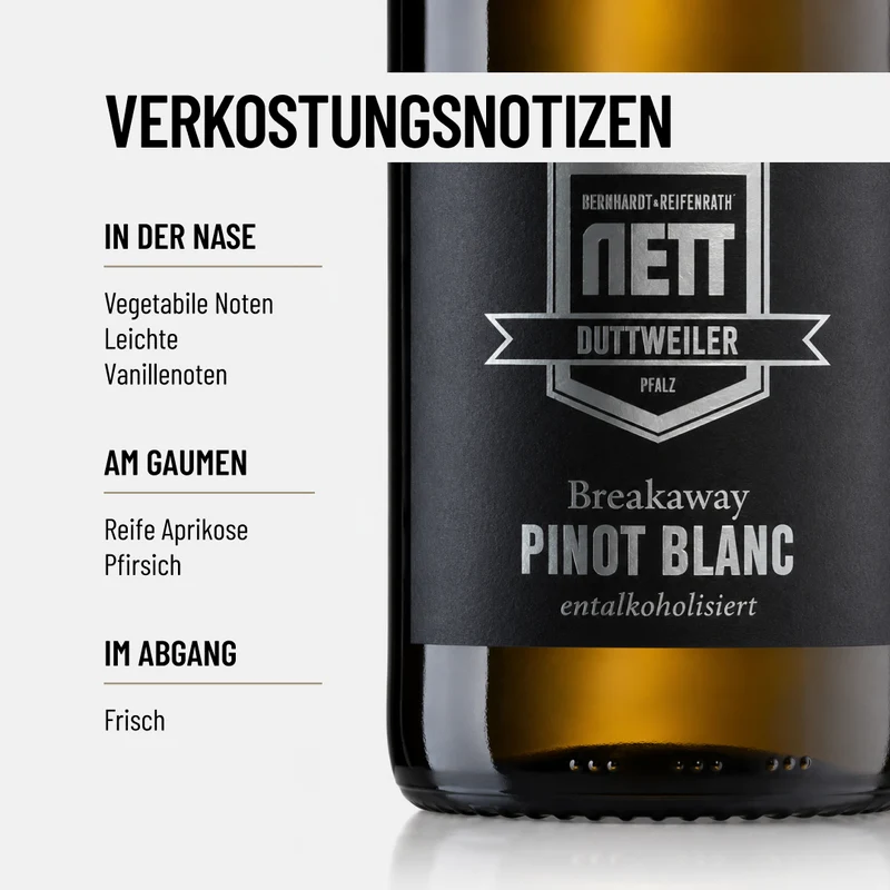 BREAKAWAY PINOT BLANC: Trockener alkoholfreier Pinot Blanc von Bergdolt-Nett