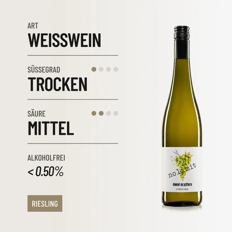 NOLIMIT RIESLING: Alkoholfreier Riesling von Winzer Daniel Mattern